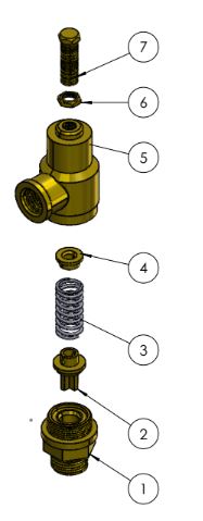 268 Exploded View of Bronze Pressure Relief Valve